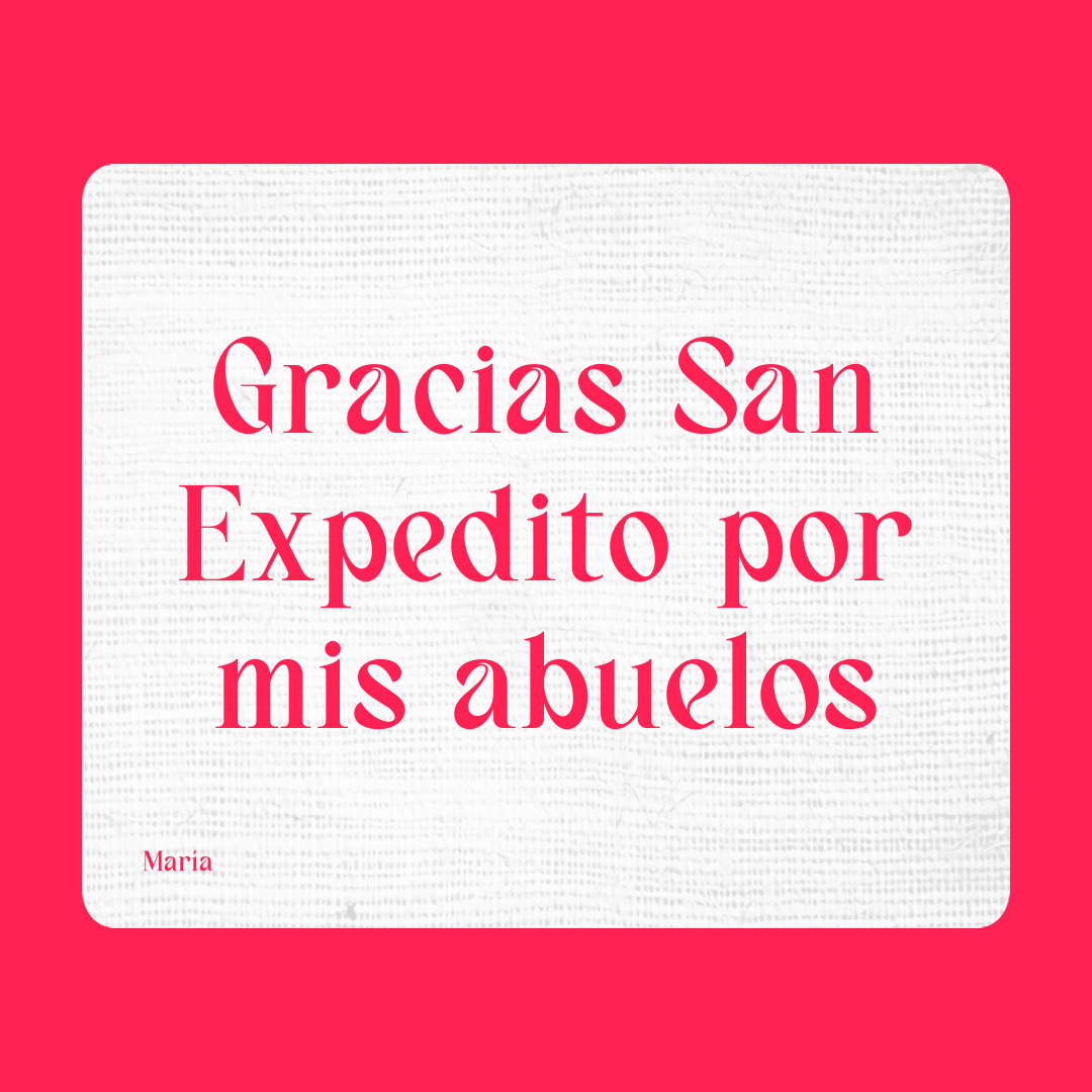 Agradecimiento a San Expedito