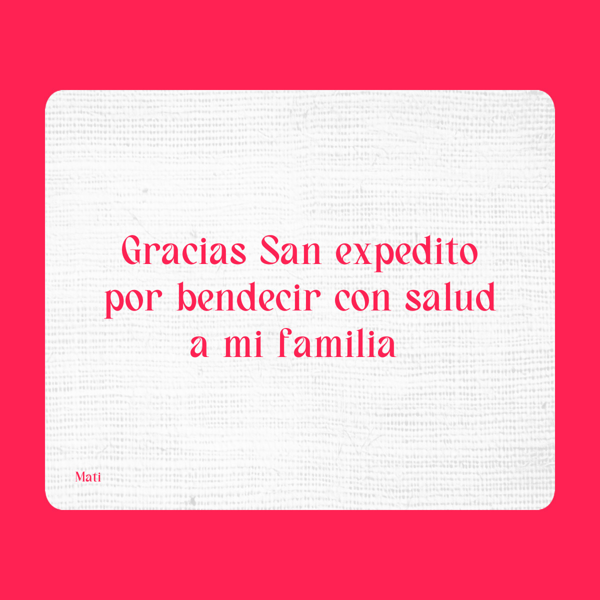 Agradecimiento a San Expedito