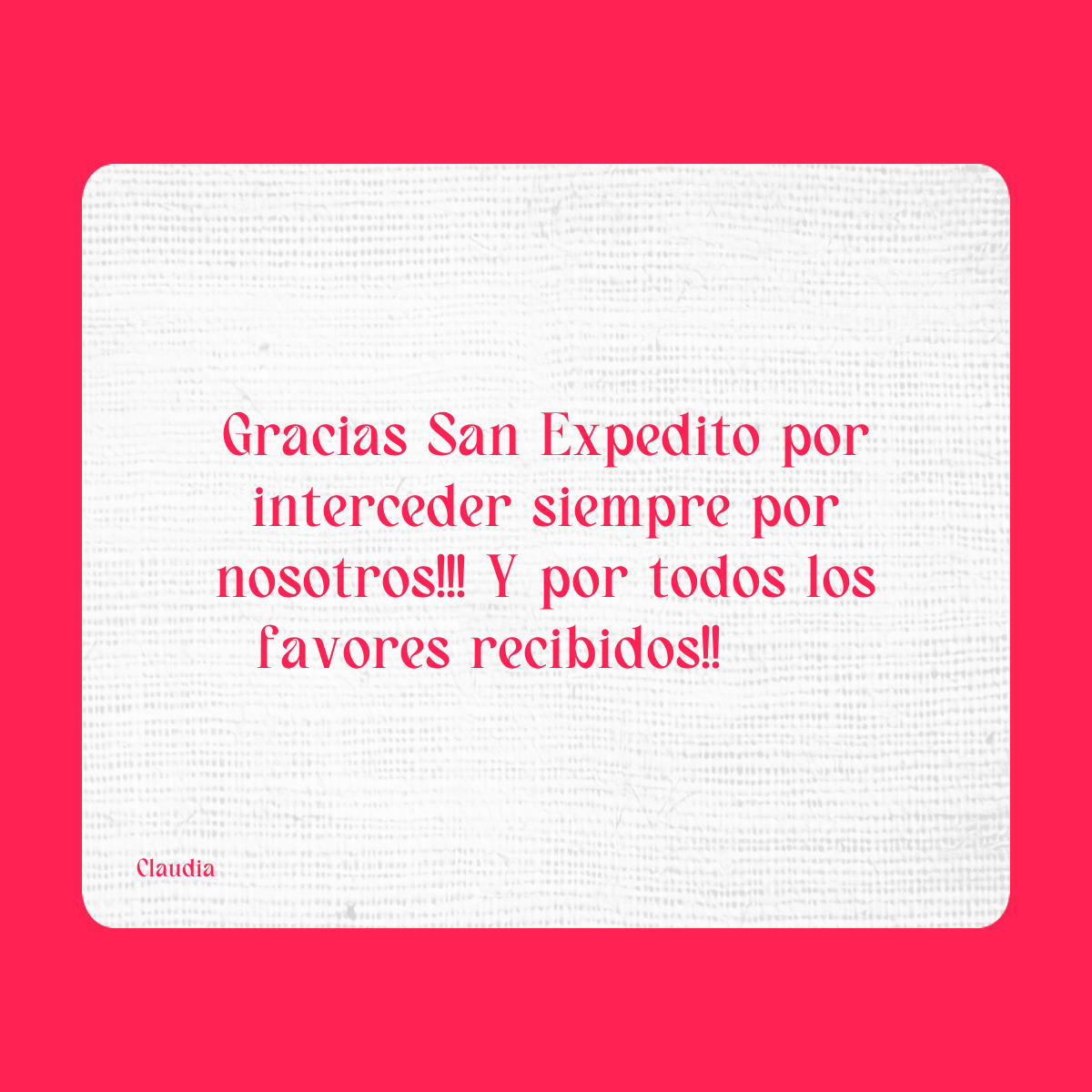 Agradecimiento a San Expedito