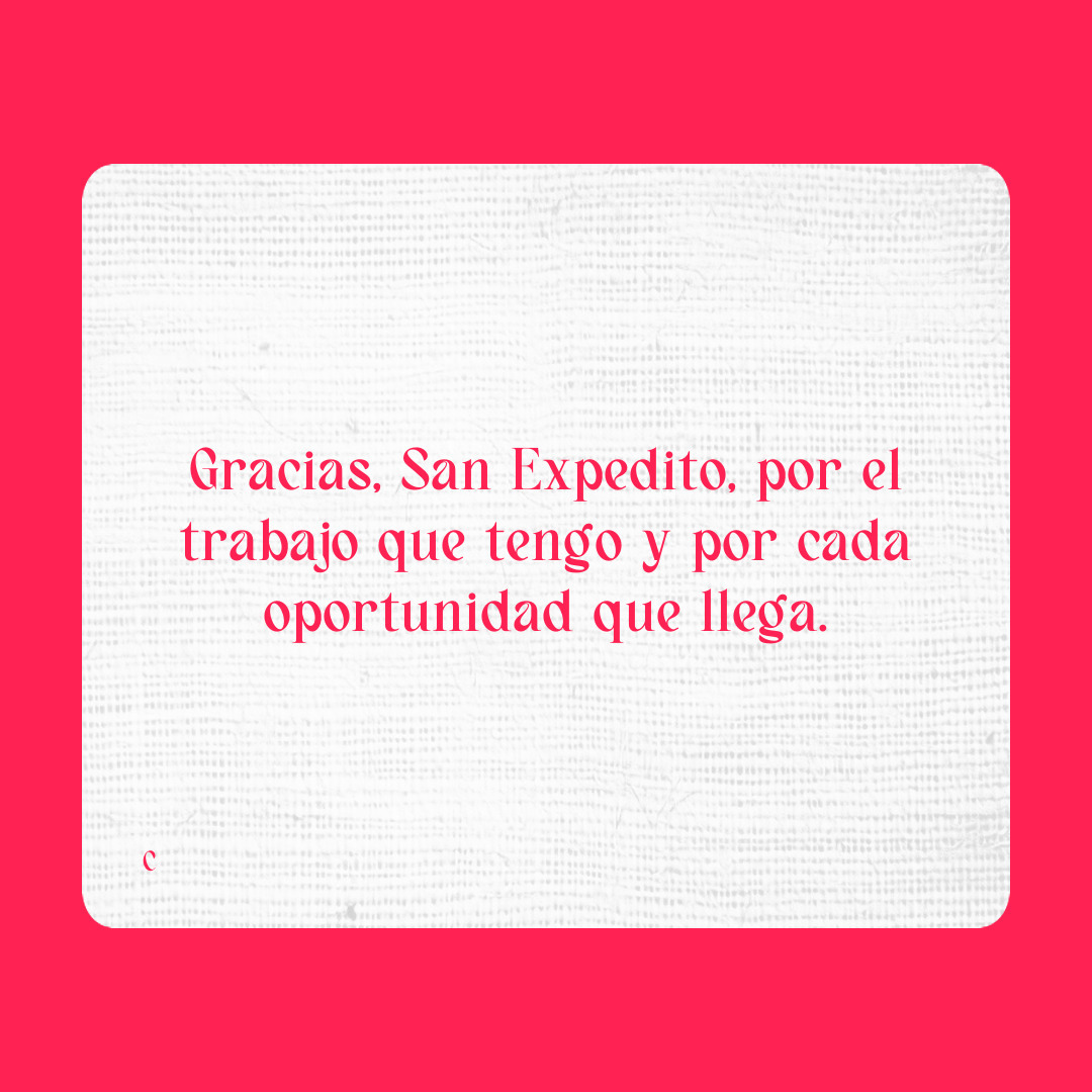Agradecimiento a San Expedito