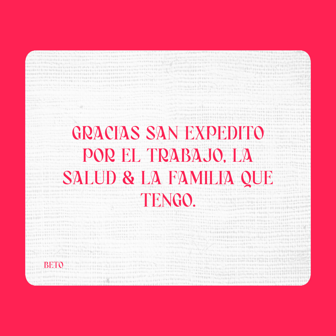 Agradecimiento a San Expedito