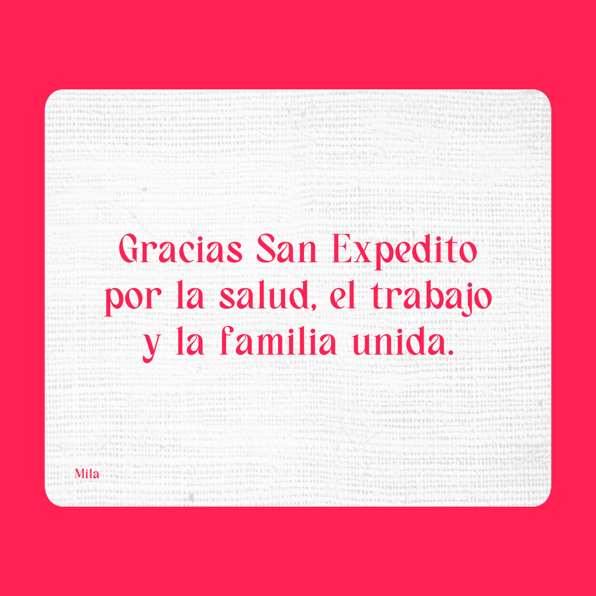Agradecimiento a San Expedito