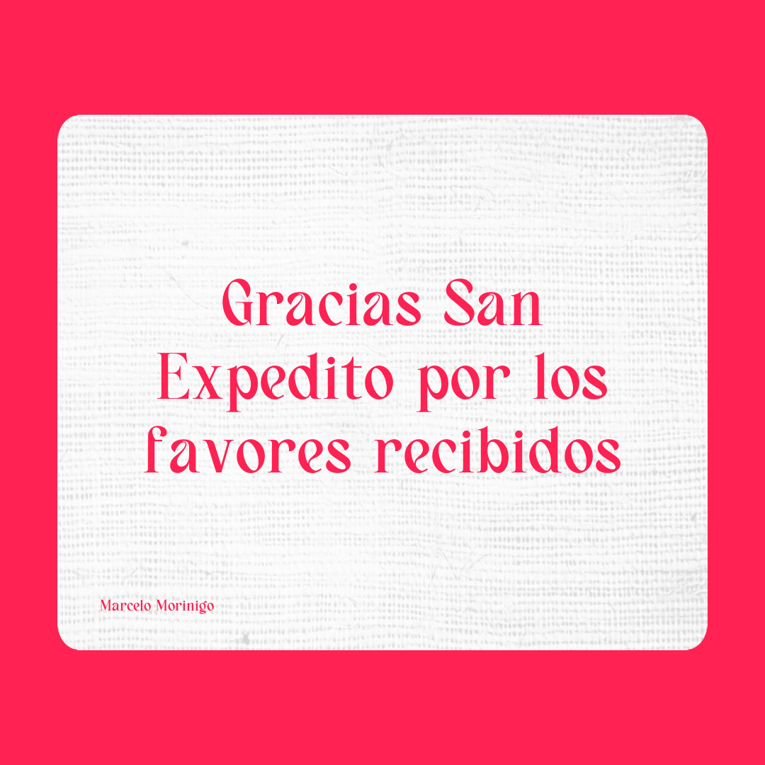 Agradecimiento a San Expedito