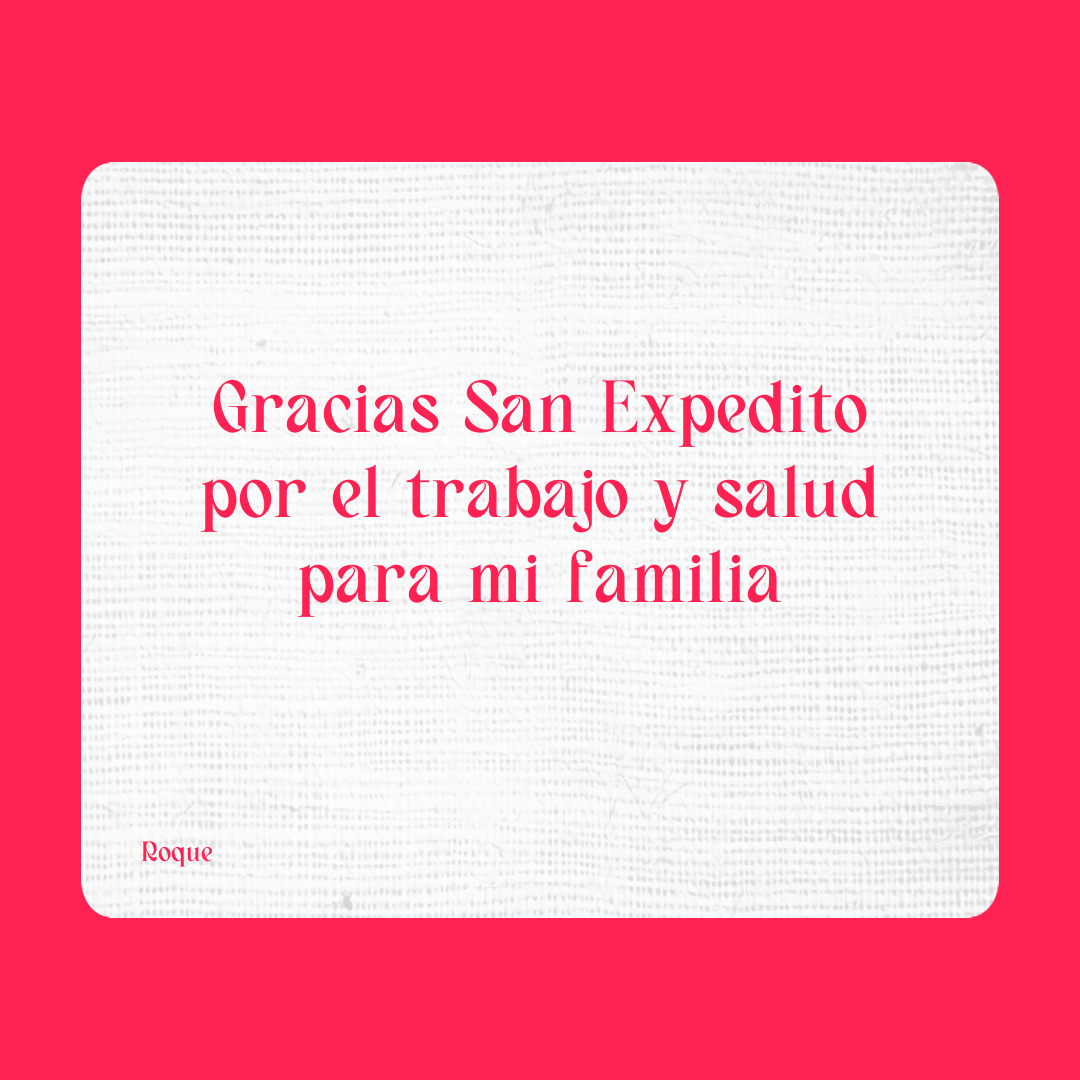 Agradecimiento a San Expedito
