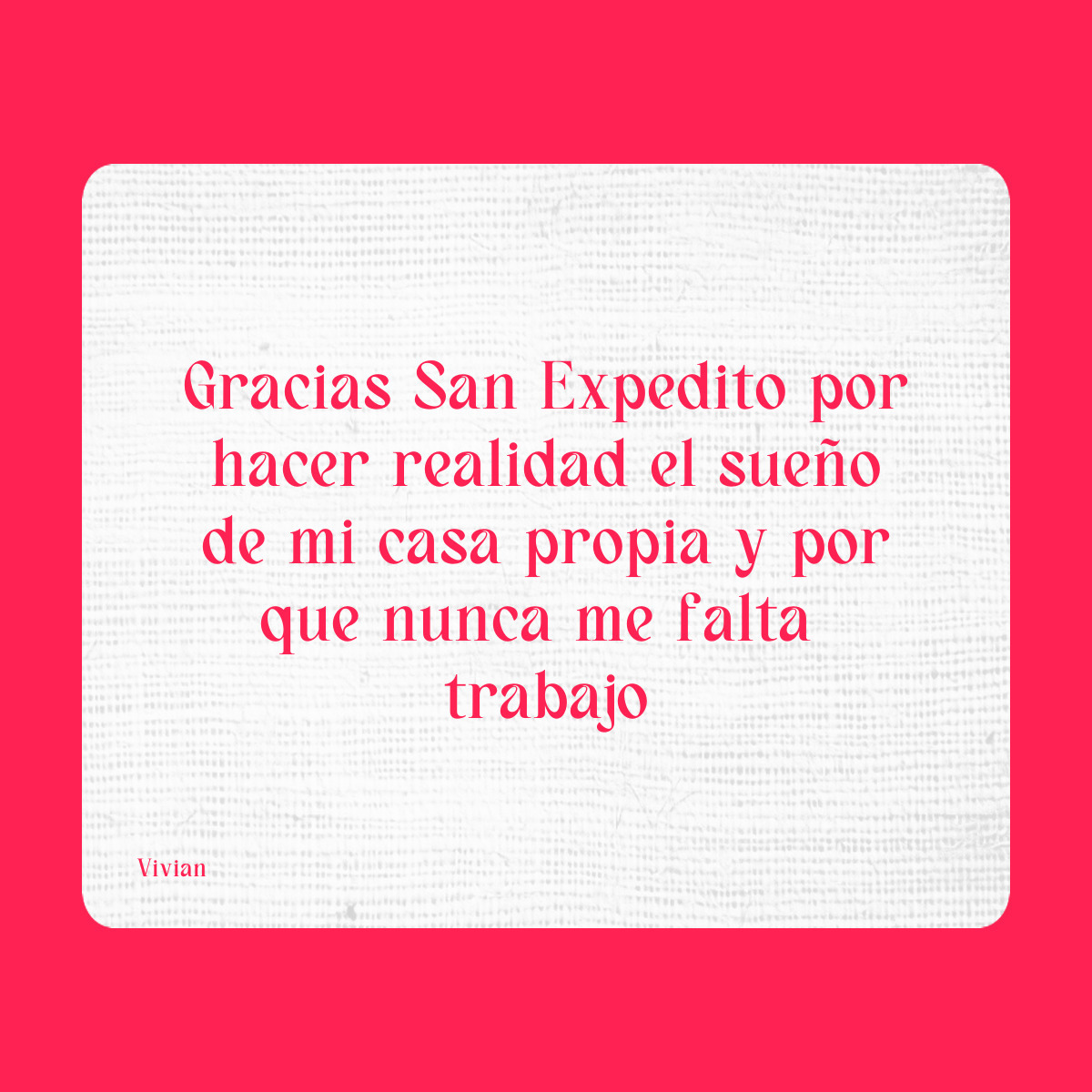Agradecimiento a San Expedito