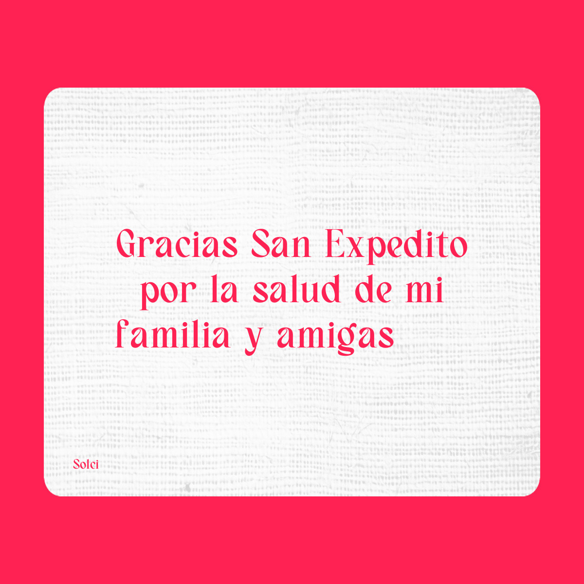 Agradecimiento a San Expedito