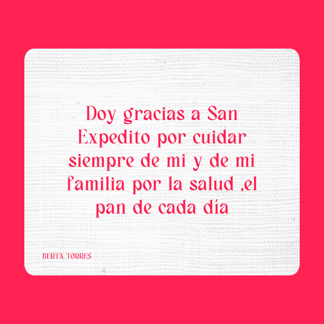 Agradecimiento a San Expedito