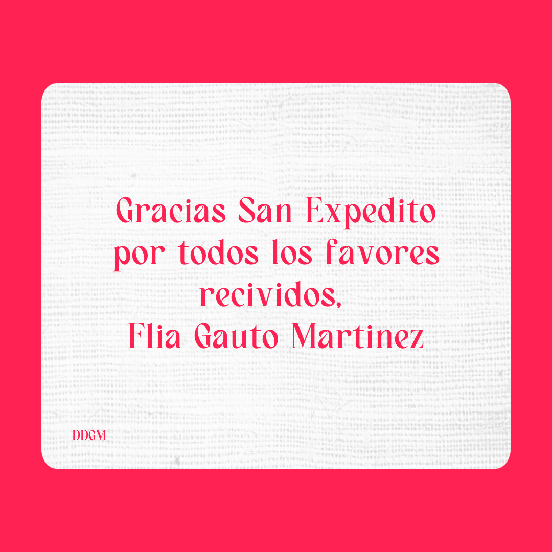 Agradecimiento a San Expedito