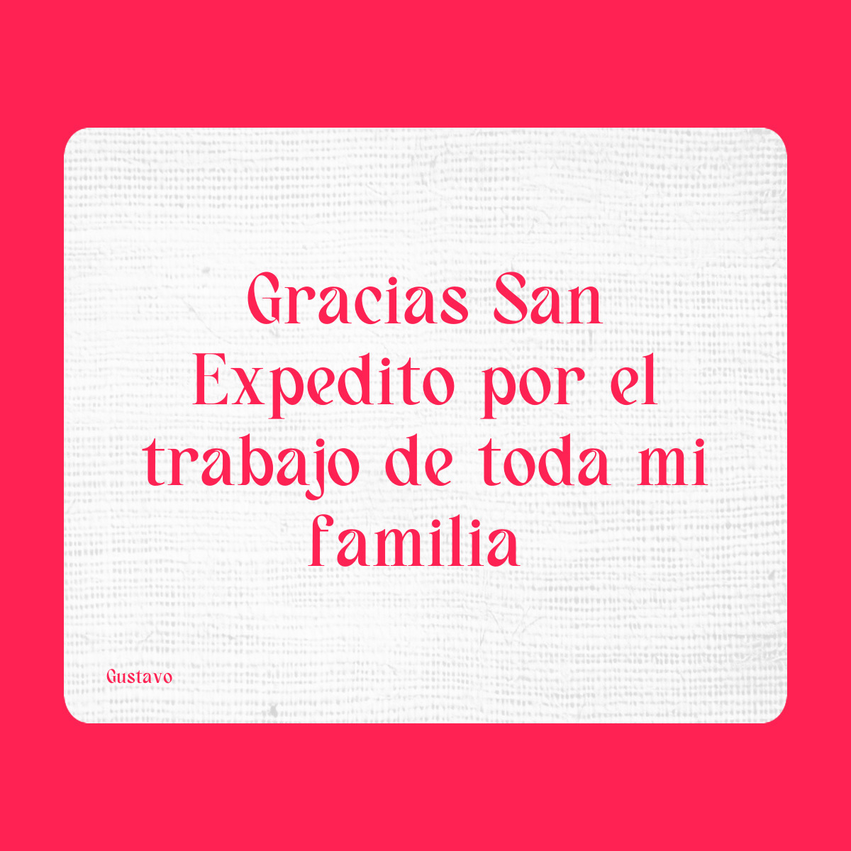 Agradecimiento a San Expedito