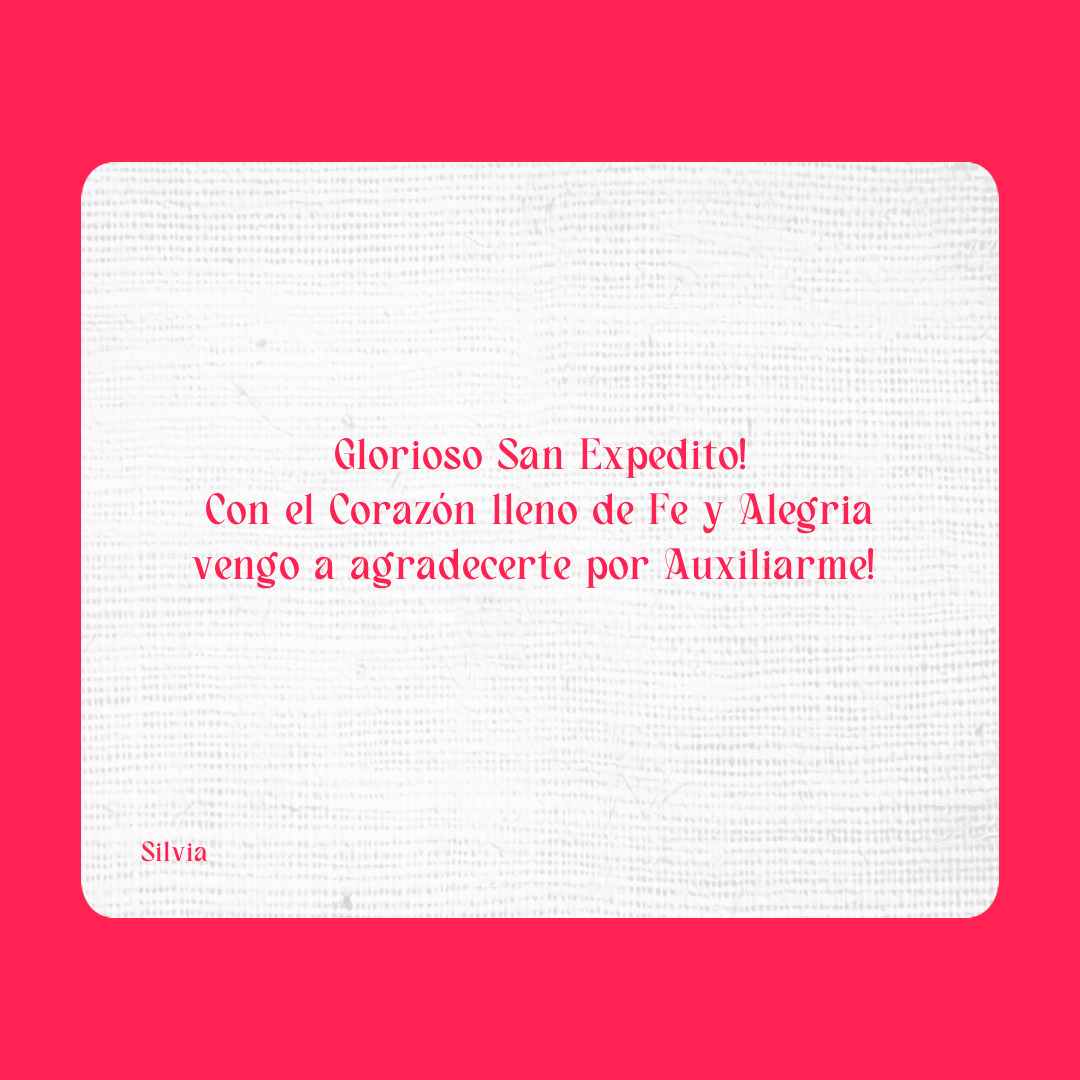 Agradecimiento a San Expedito