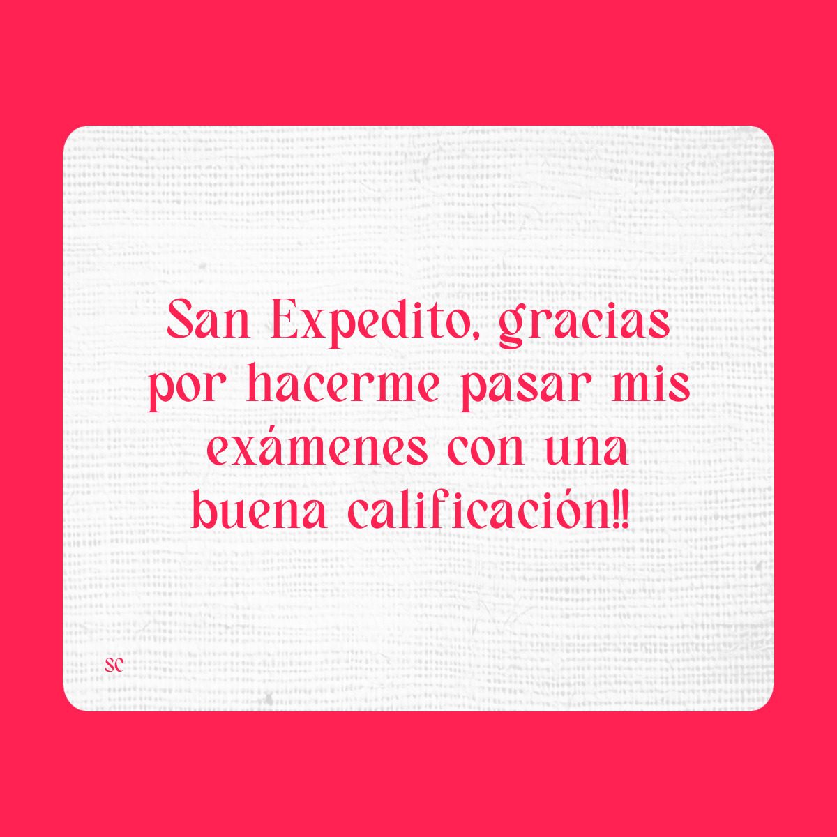 Agradecimiento a San Expedito