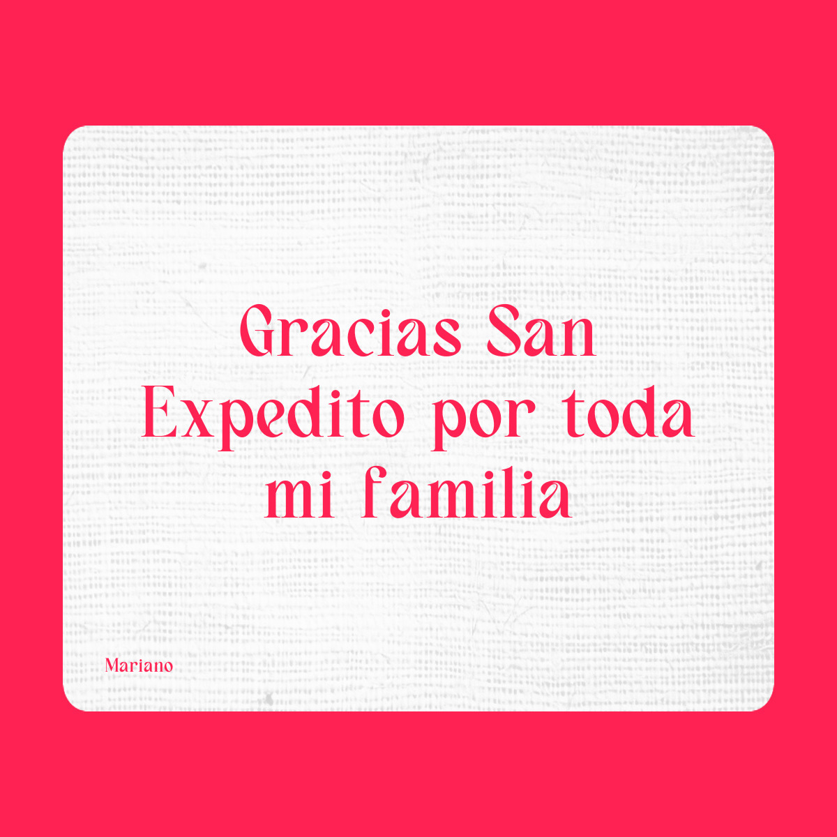 Agradecimiento a San Expedito