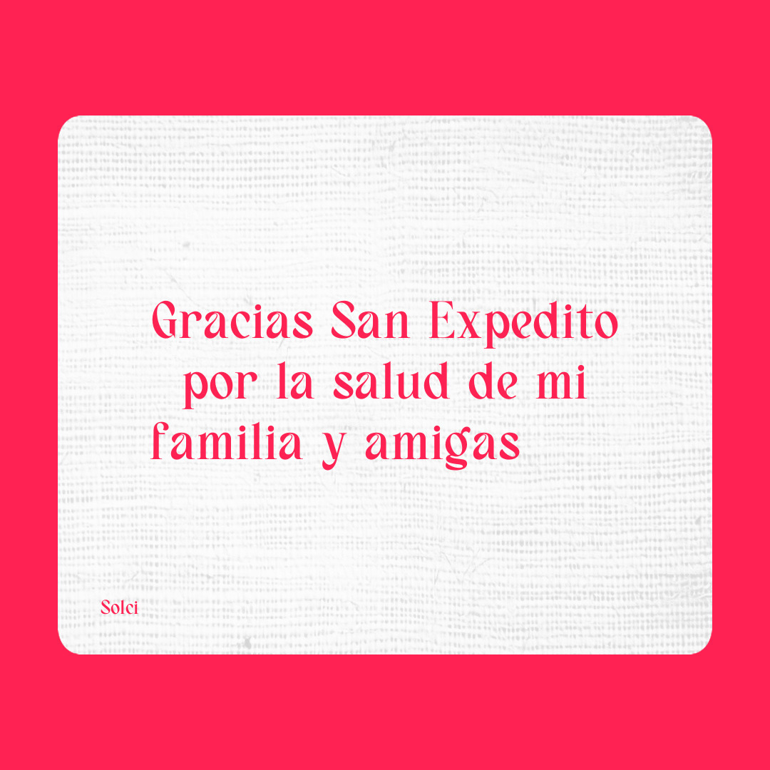 Agradecimiento a San Expedito