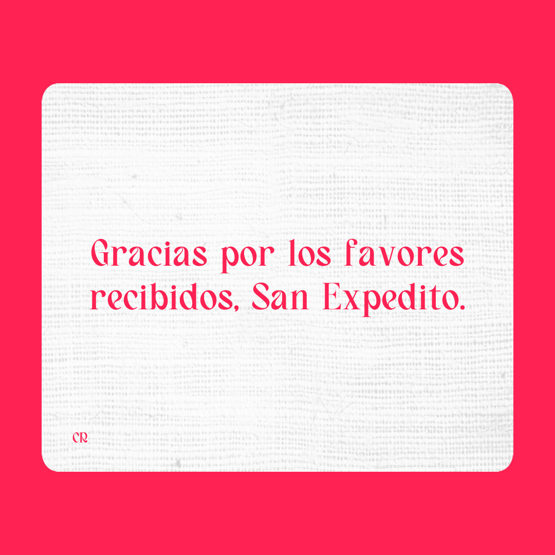 Agradecimiento a San Expedito