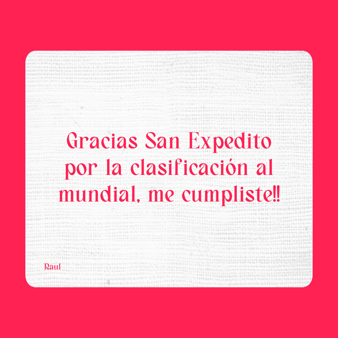 Agradecimiento a San Expedito