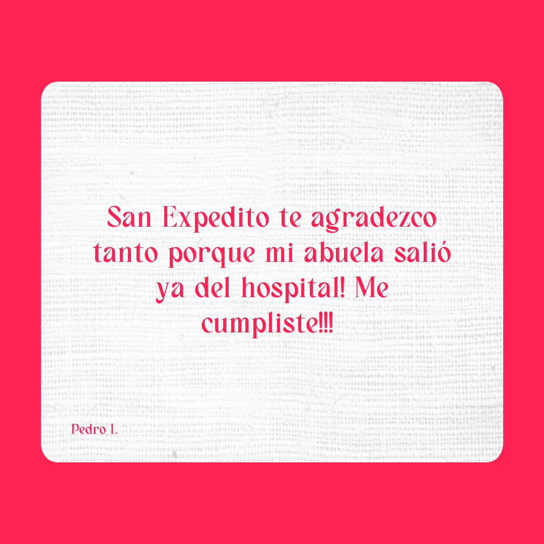 Agradecimiento a San Expedito