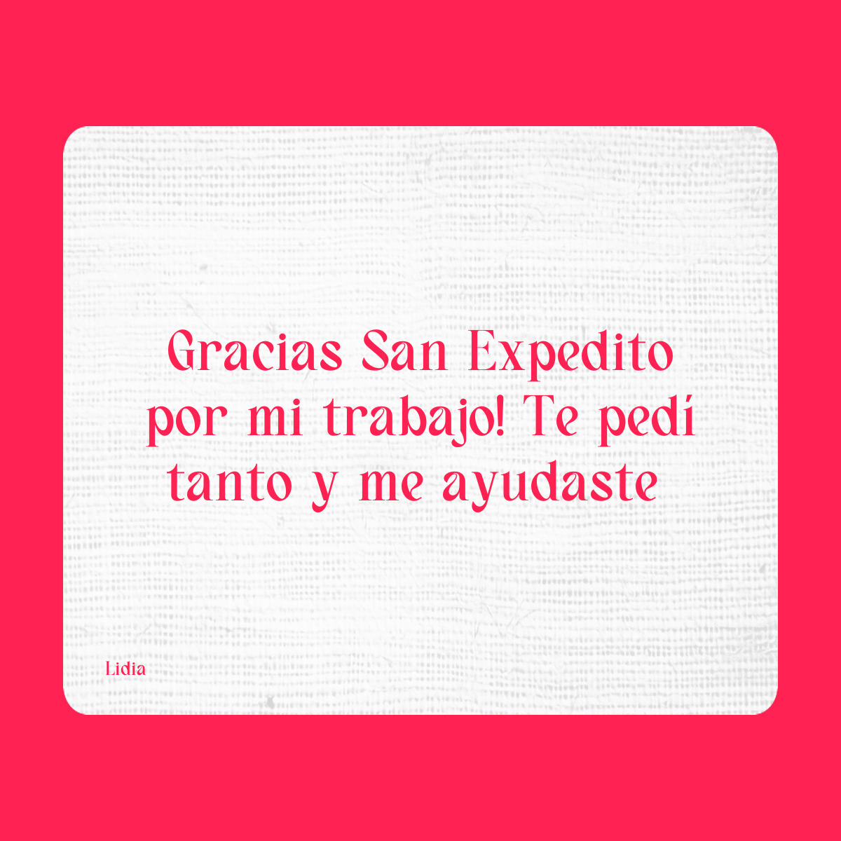 Agradecimiento a San Expedito