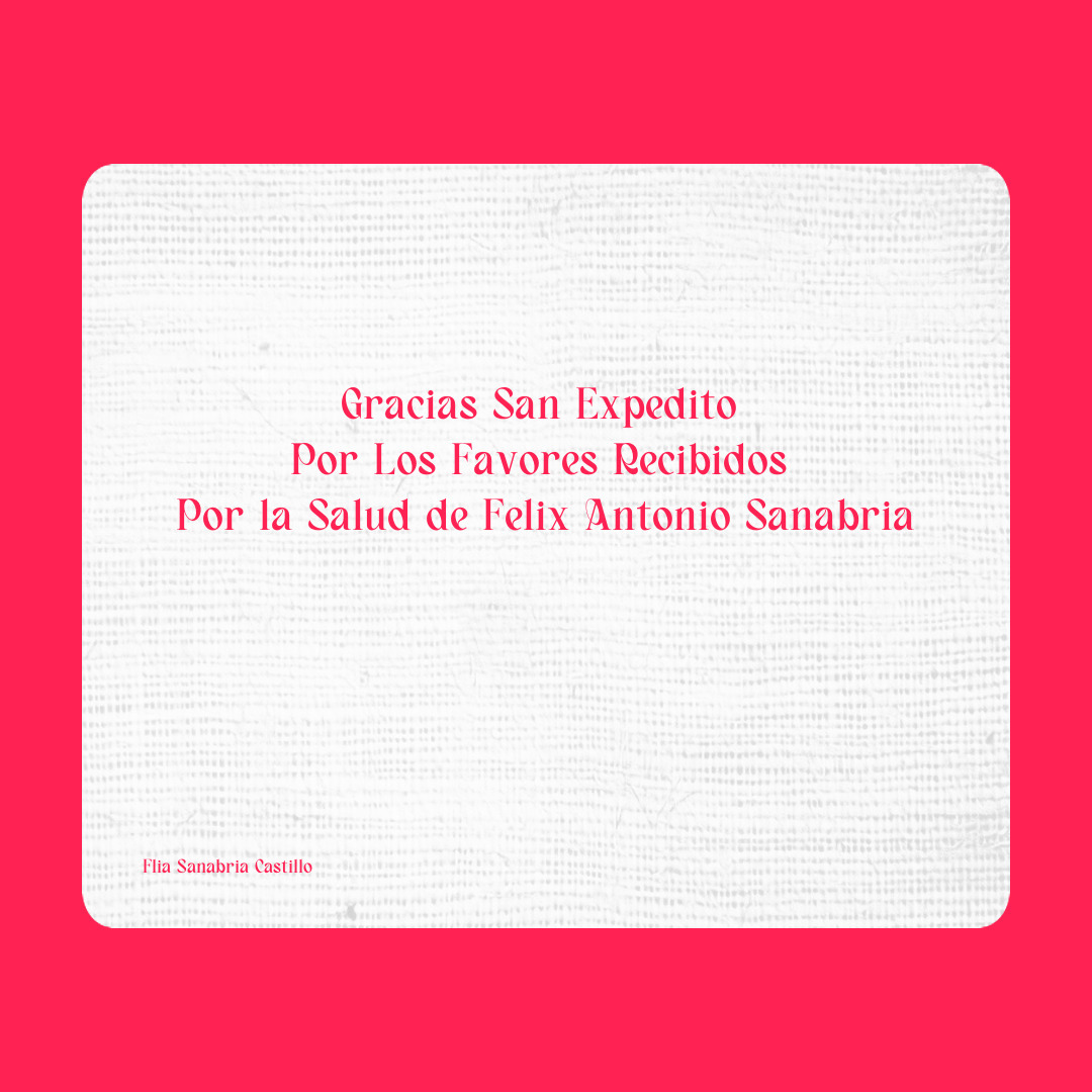 Agradecimiento a San Expedito