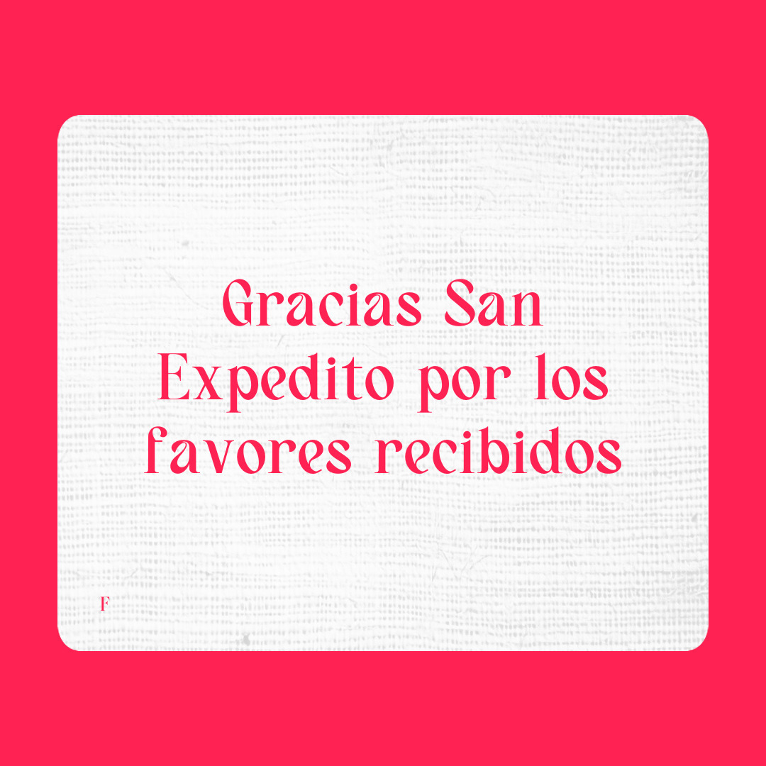 Agradecimiento a San Expedito