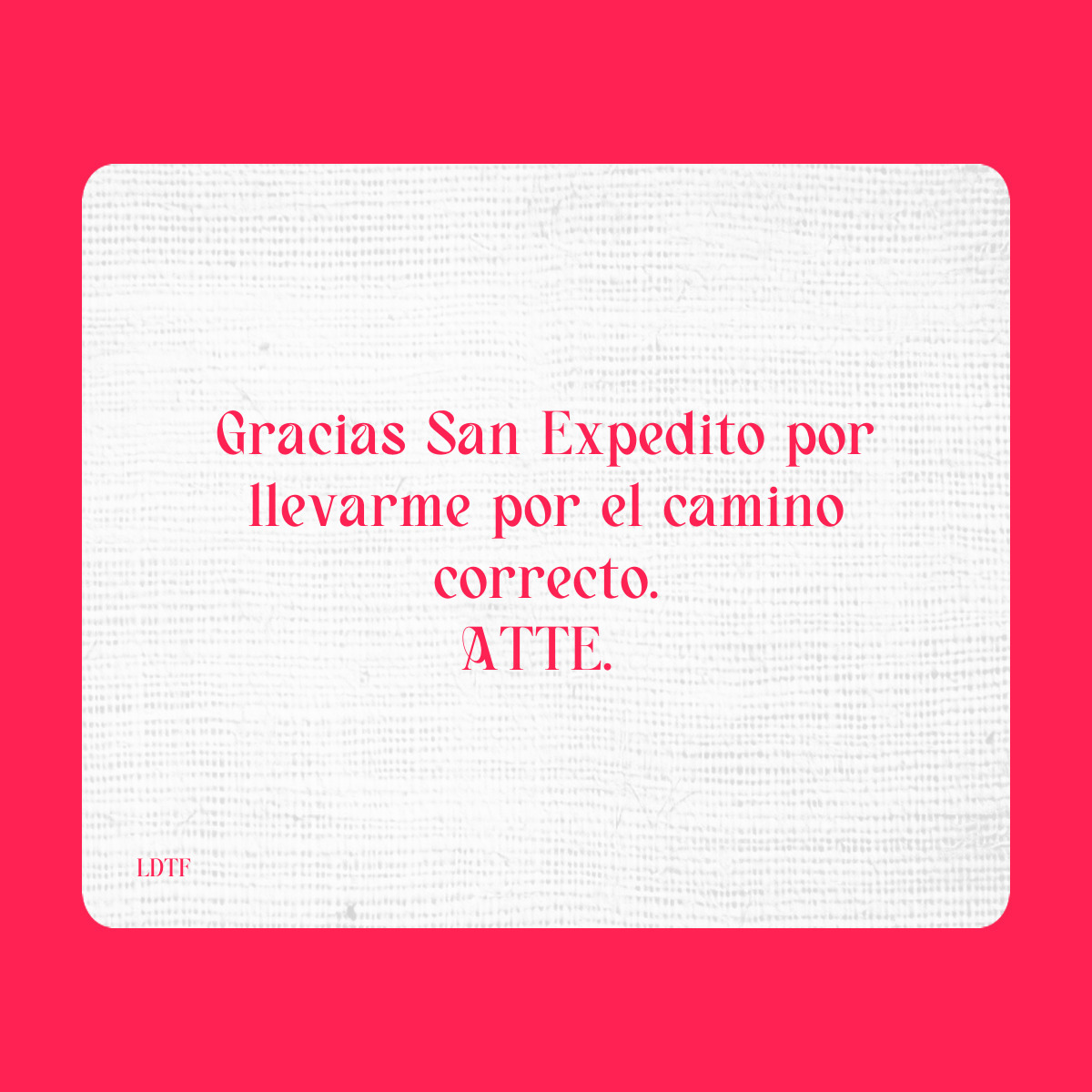 Agradecimiento a San Expedito