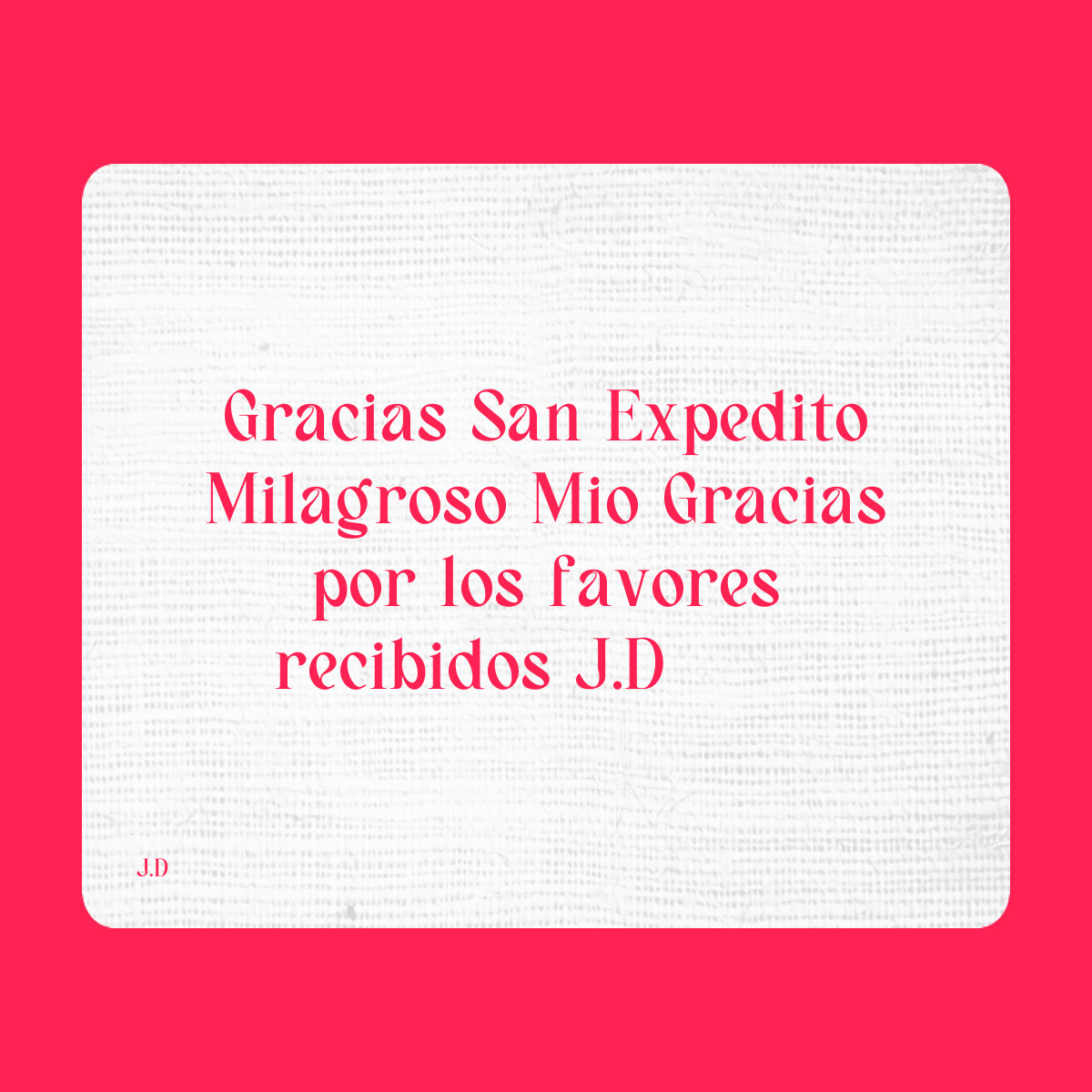Agradecimiento a San Expedito