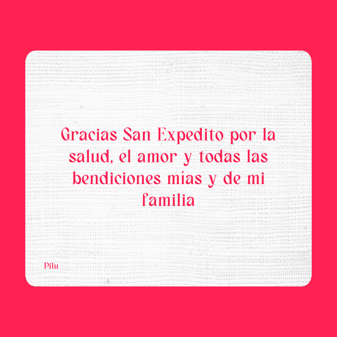 Agradecimiento a San Expedito