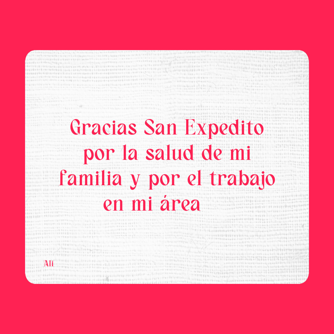 Agradecimiento a San Expedito
