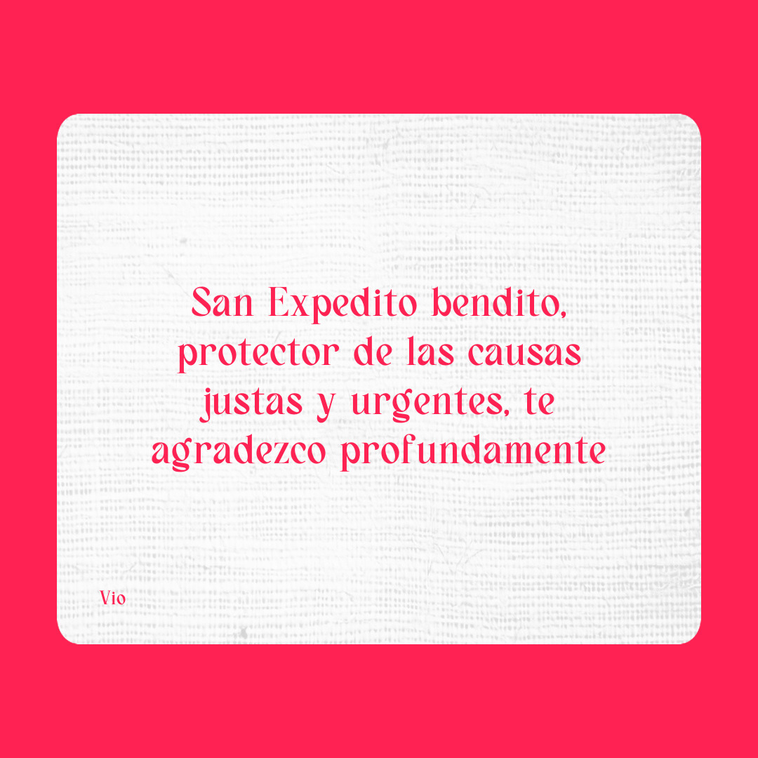 Agradecimiento a San Expedito