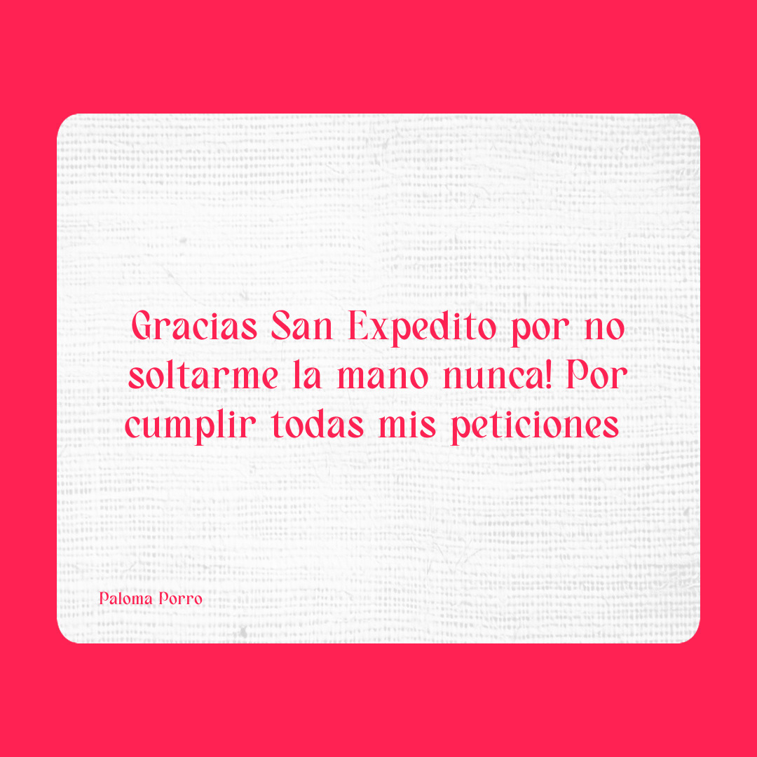 Agradecimiento a San Expedito