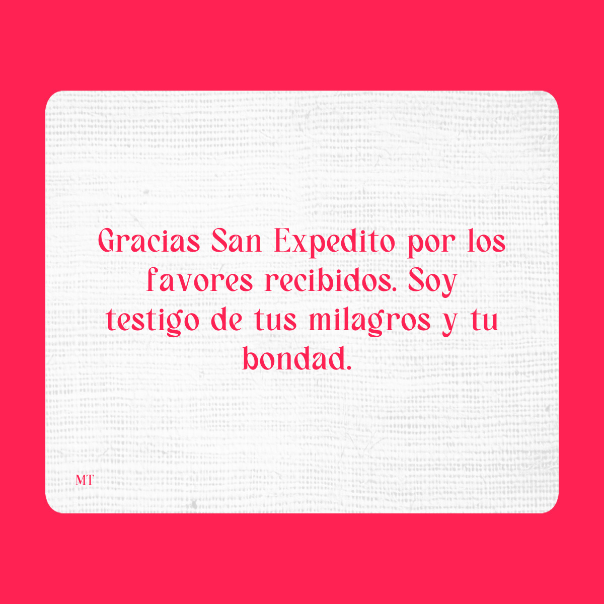 Agradecimiento a San Expedito