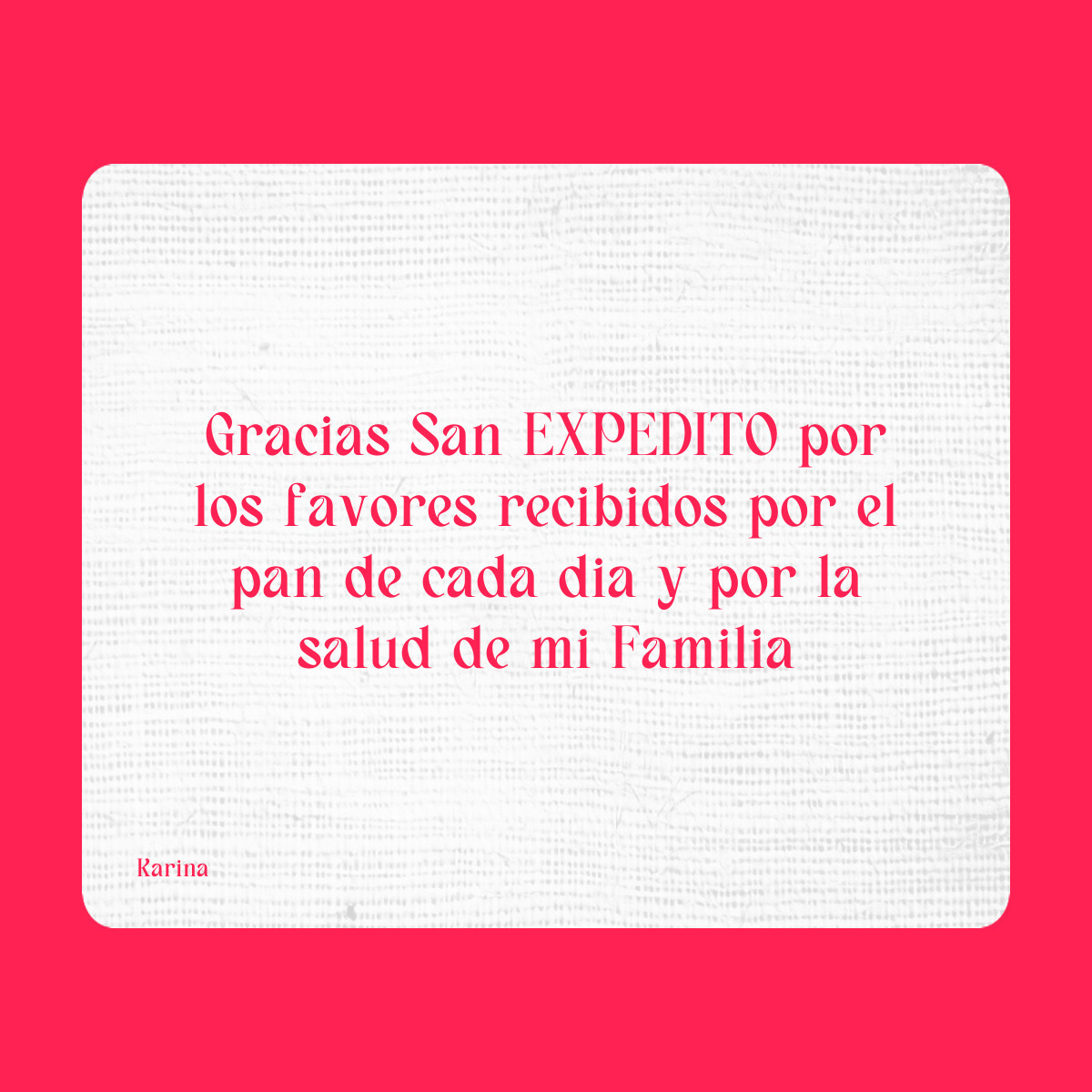 Agradecimiento a San Expedito