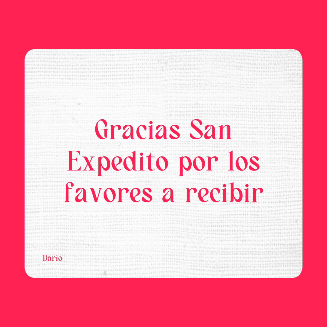 Agradecimiento a San Expedito