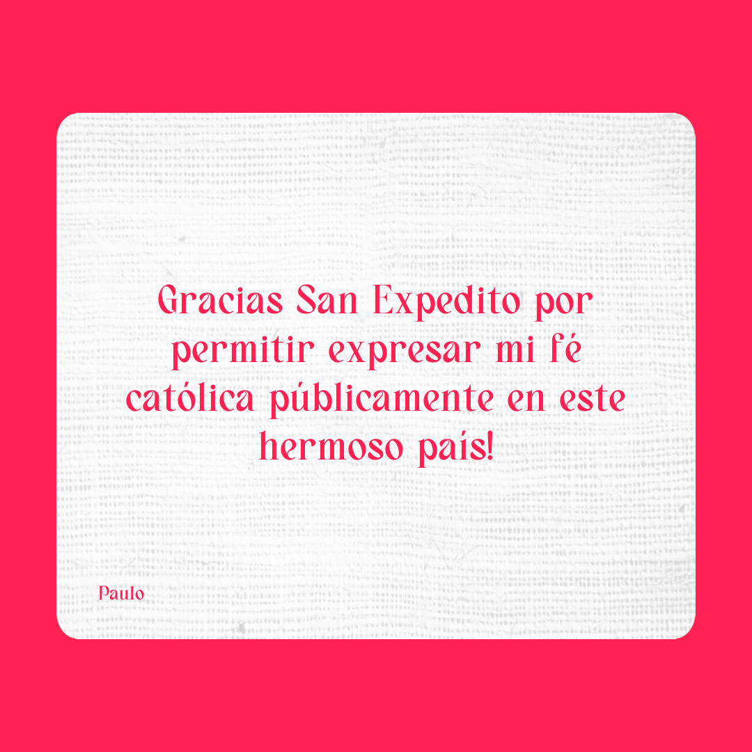 Agradecimiento a San Expedito