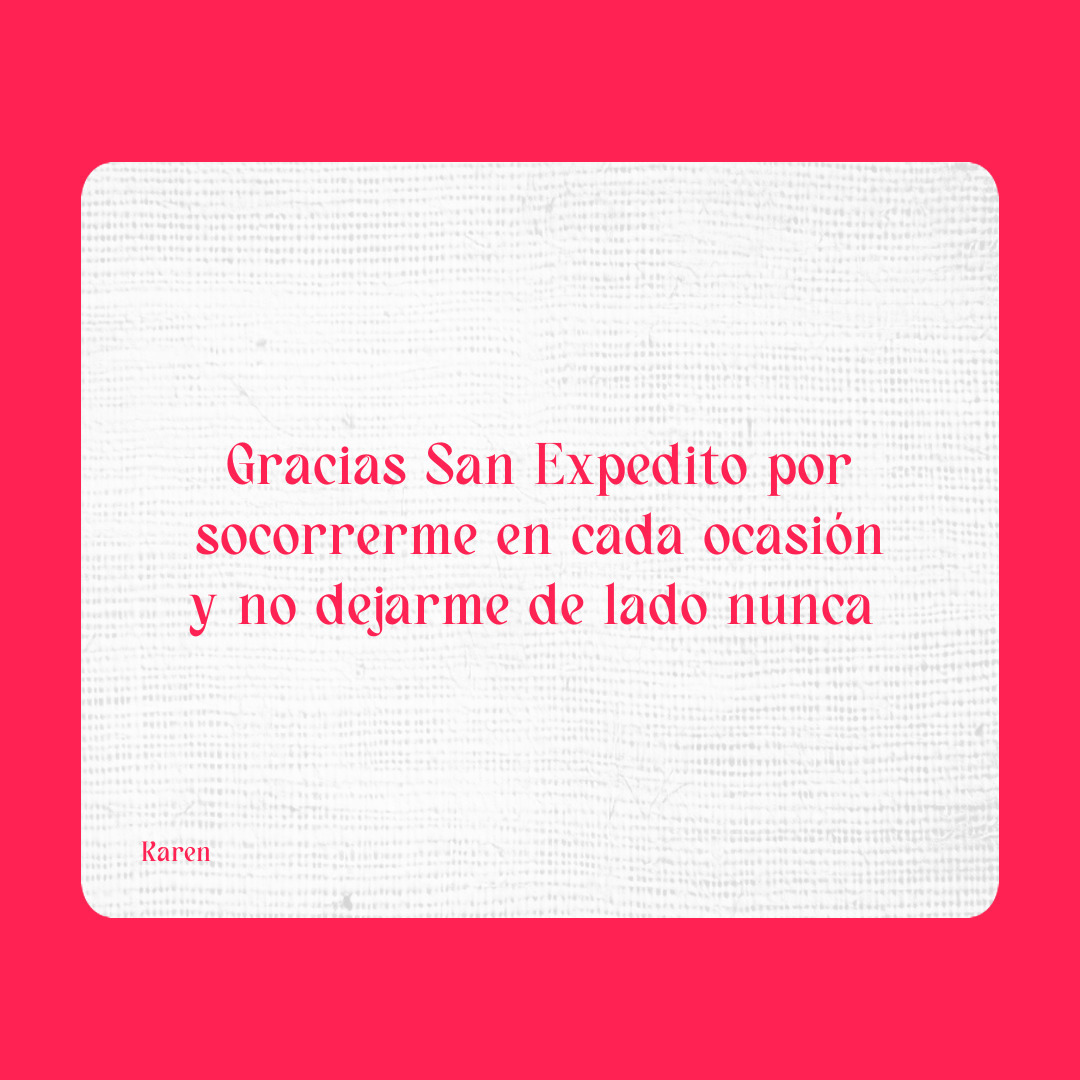 Agradecimiento a San Expedito