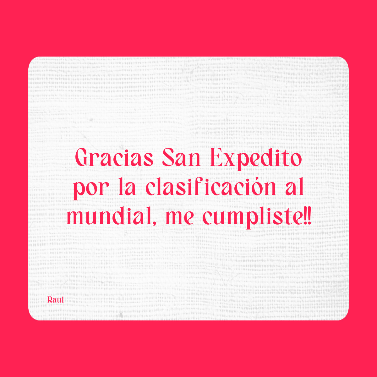 Agradecimiento a San Expedito