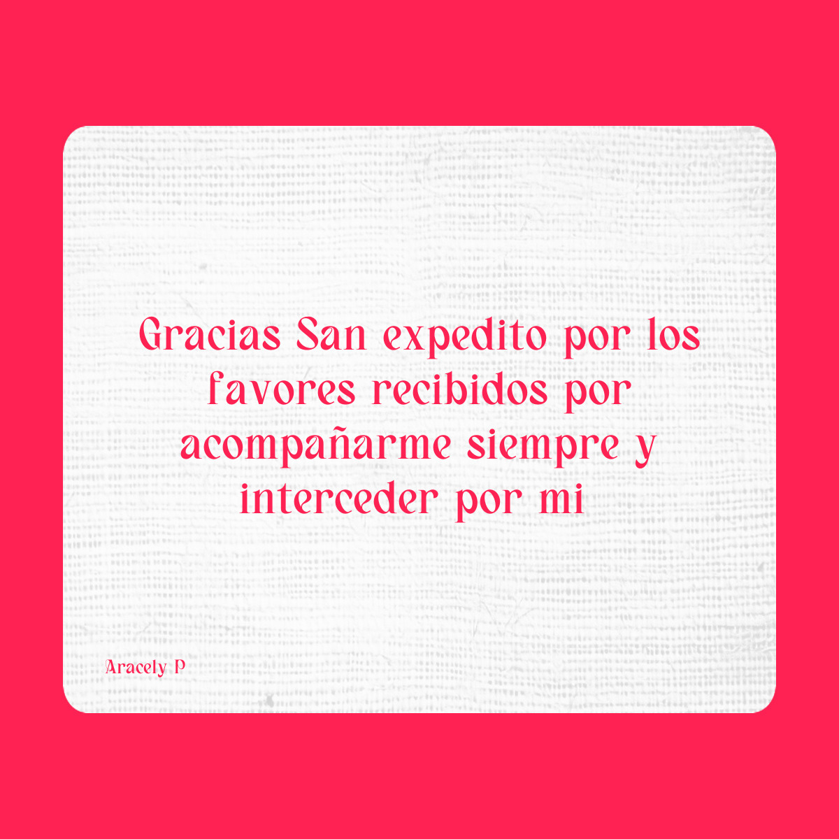 Agradecimiento a San Expedito