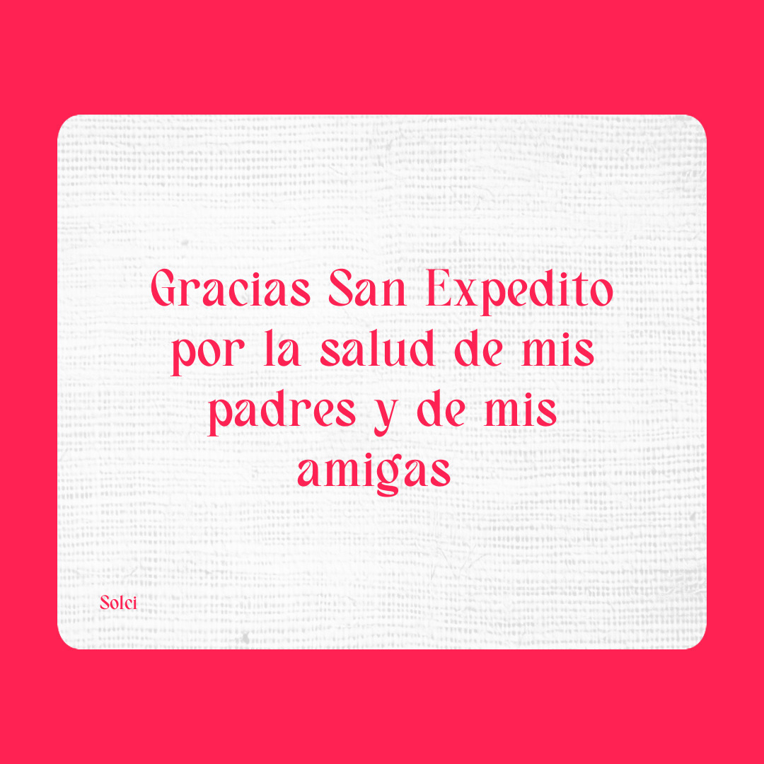 Agradecimiento a San Expedito
