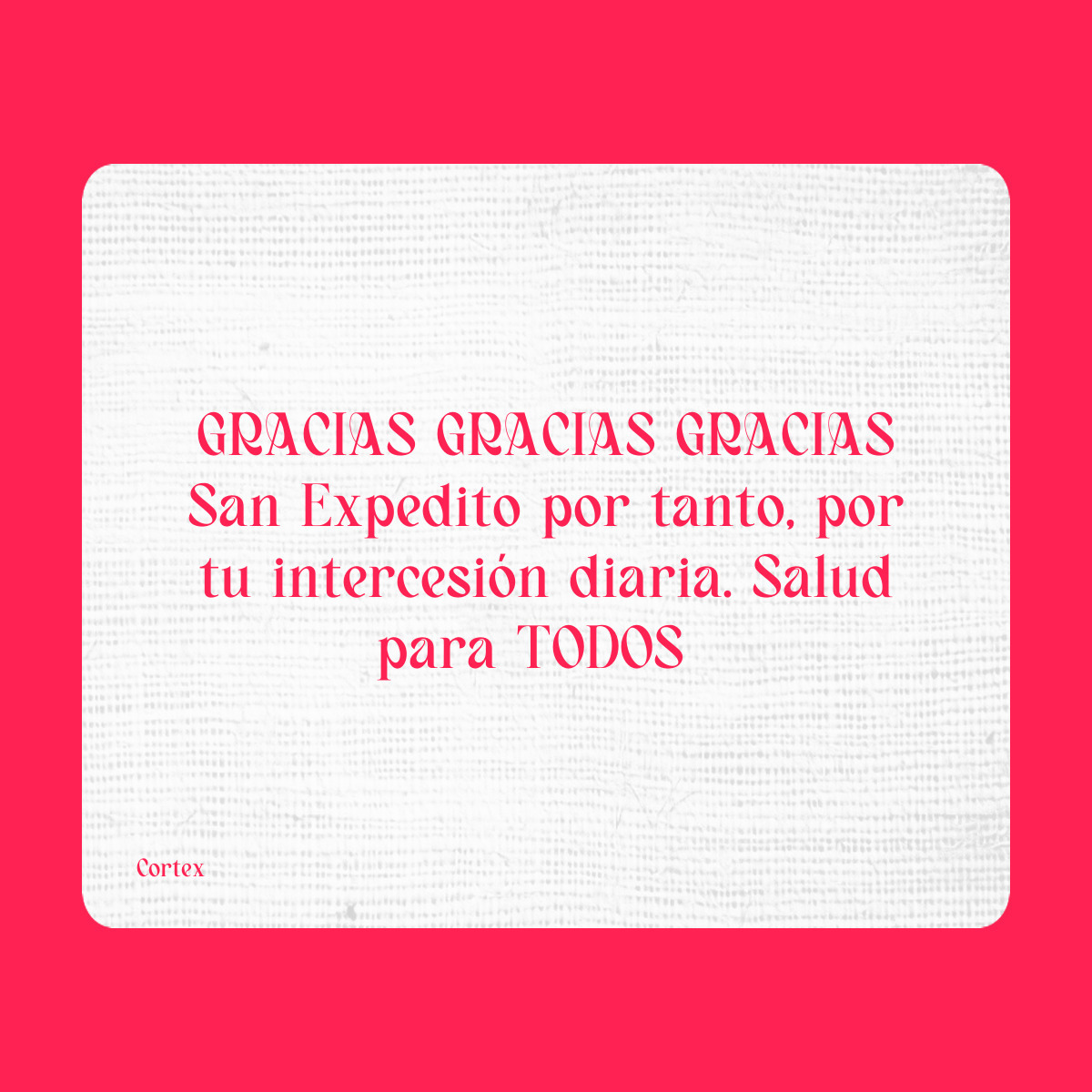 Agradecimiento a San Expedito