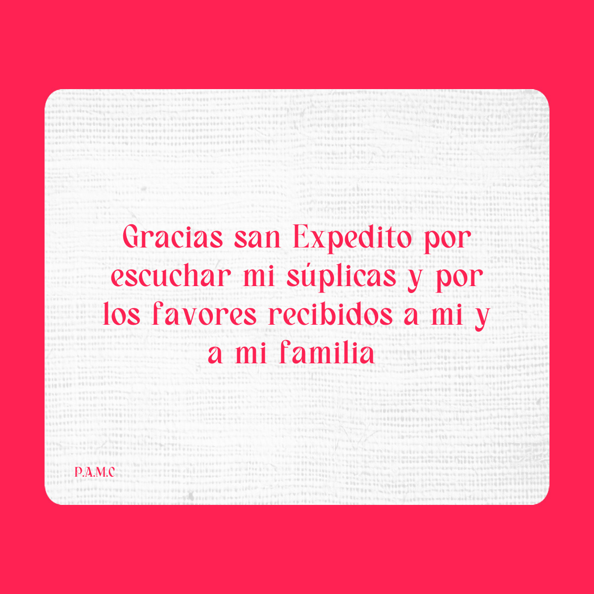 Agradecimiento a San Expedito