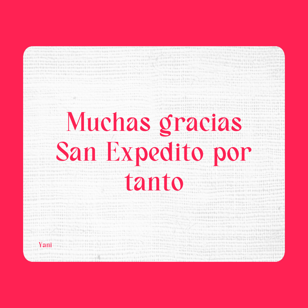 Agradecimiento a San Expedito
