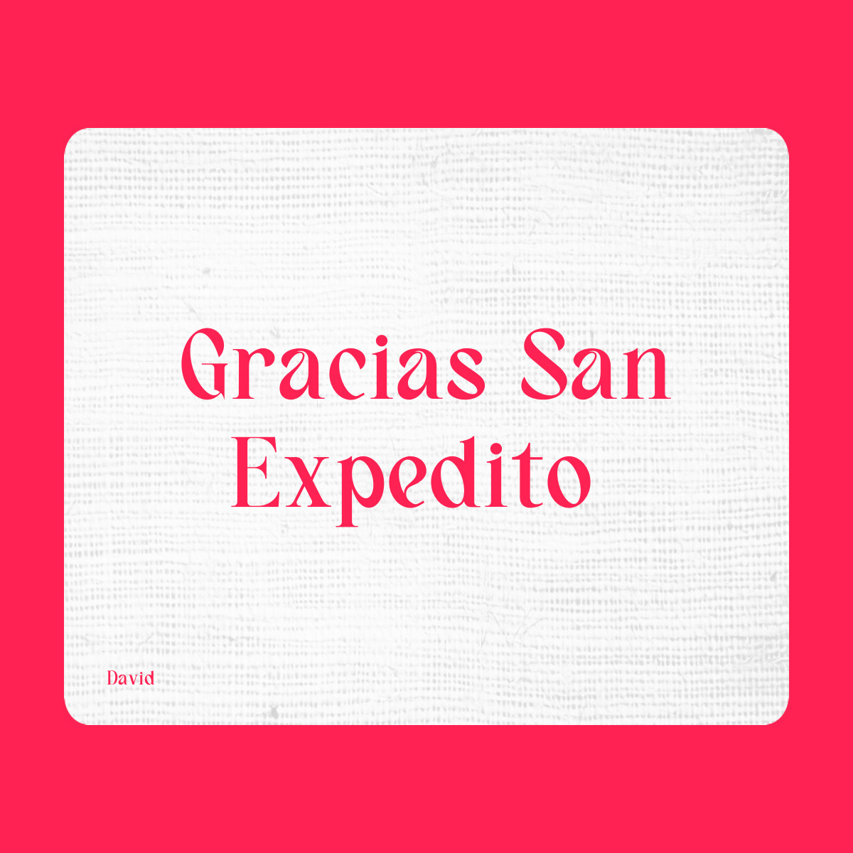 Agradecimiento a San Expedito