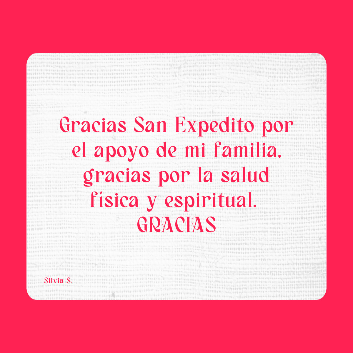 Agradecimiento a San Expedito