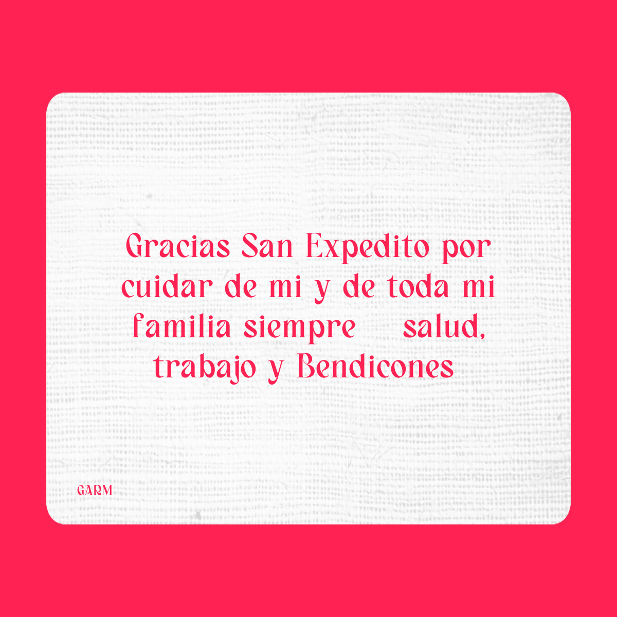 Agradecimiento a San Expedito