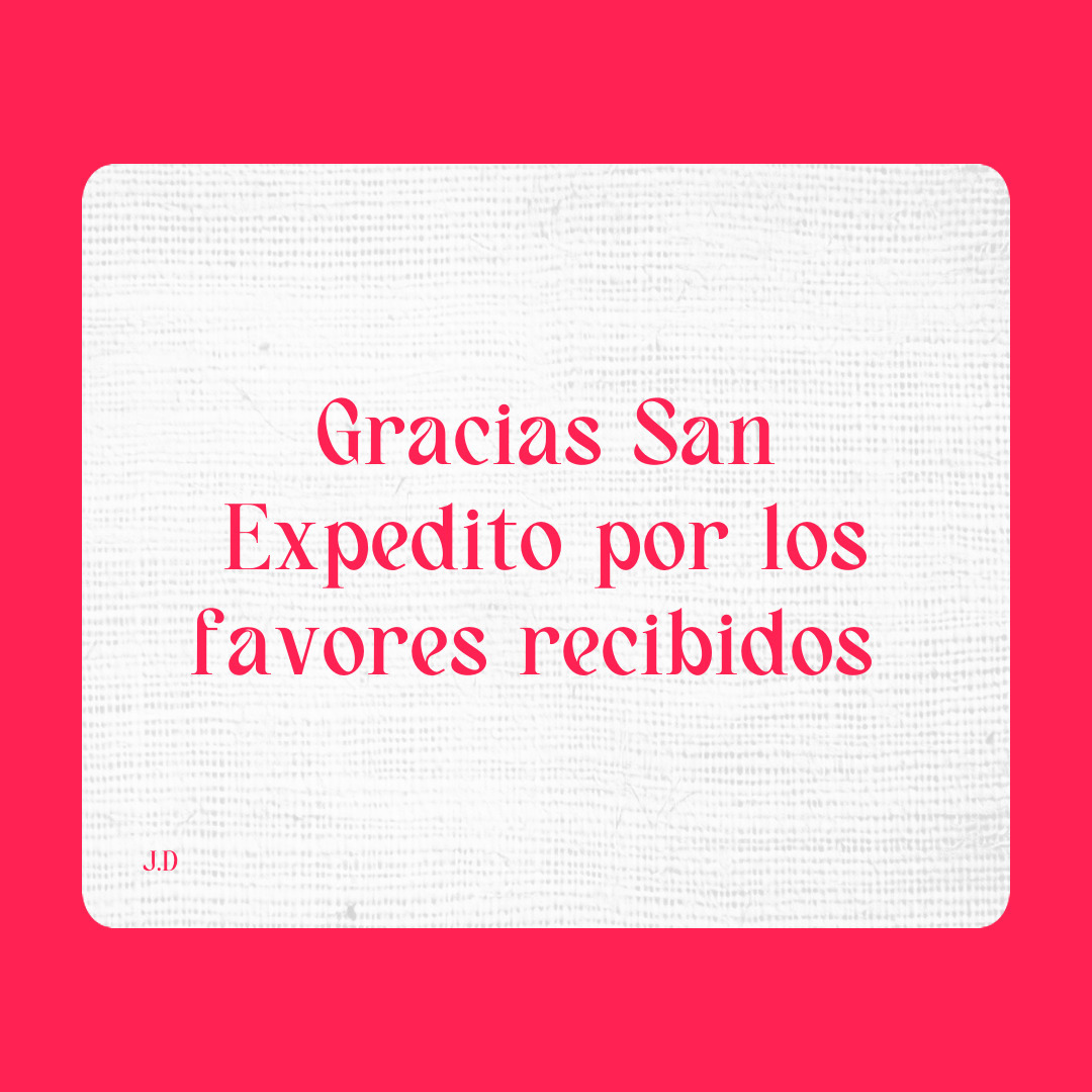 Agradecimiento a San Expedito