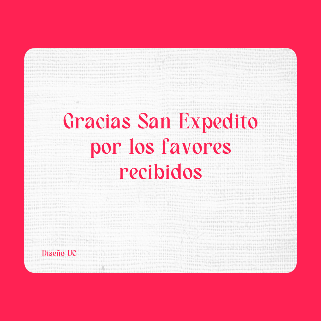Agradecimiento a San Expedito
