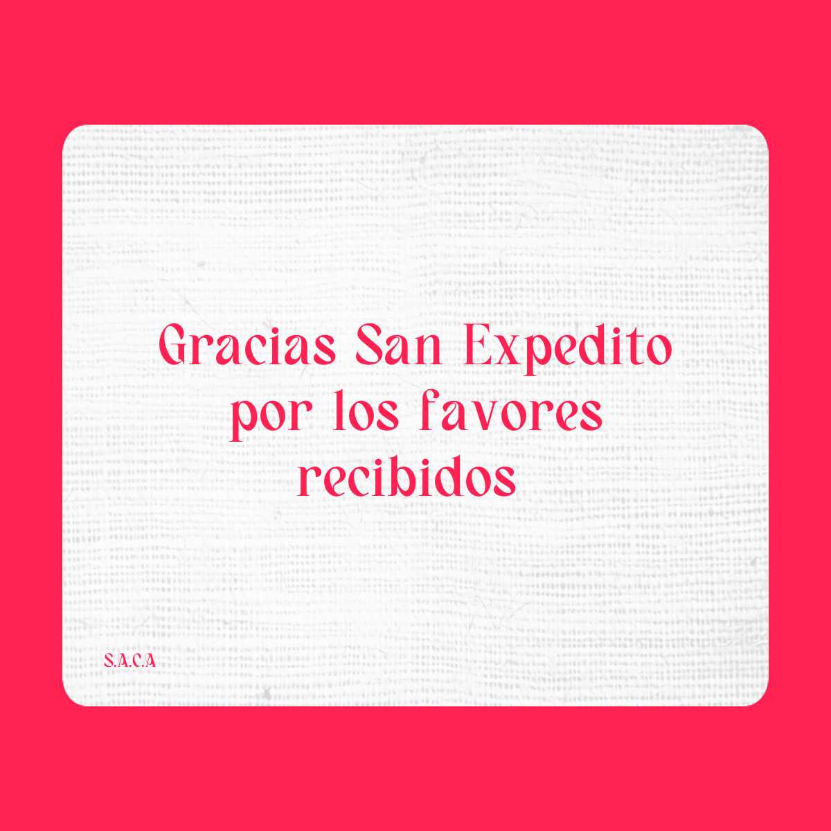 Agradecimiento a San Expedito