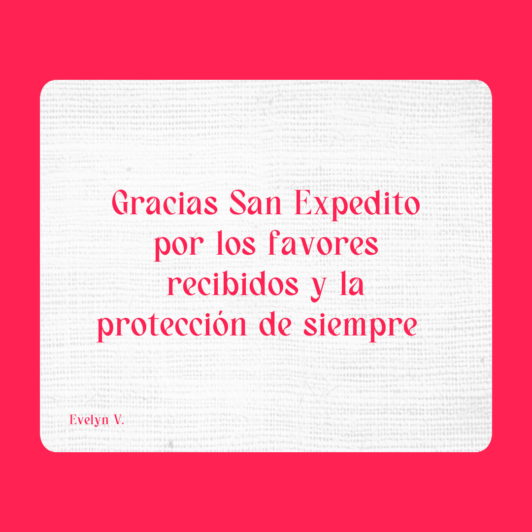 Agradecimiento a San Expedito