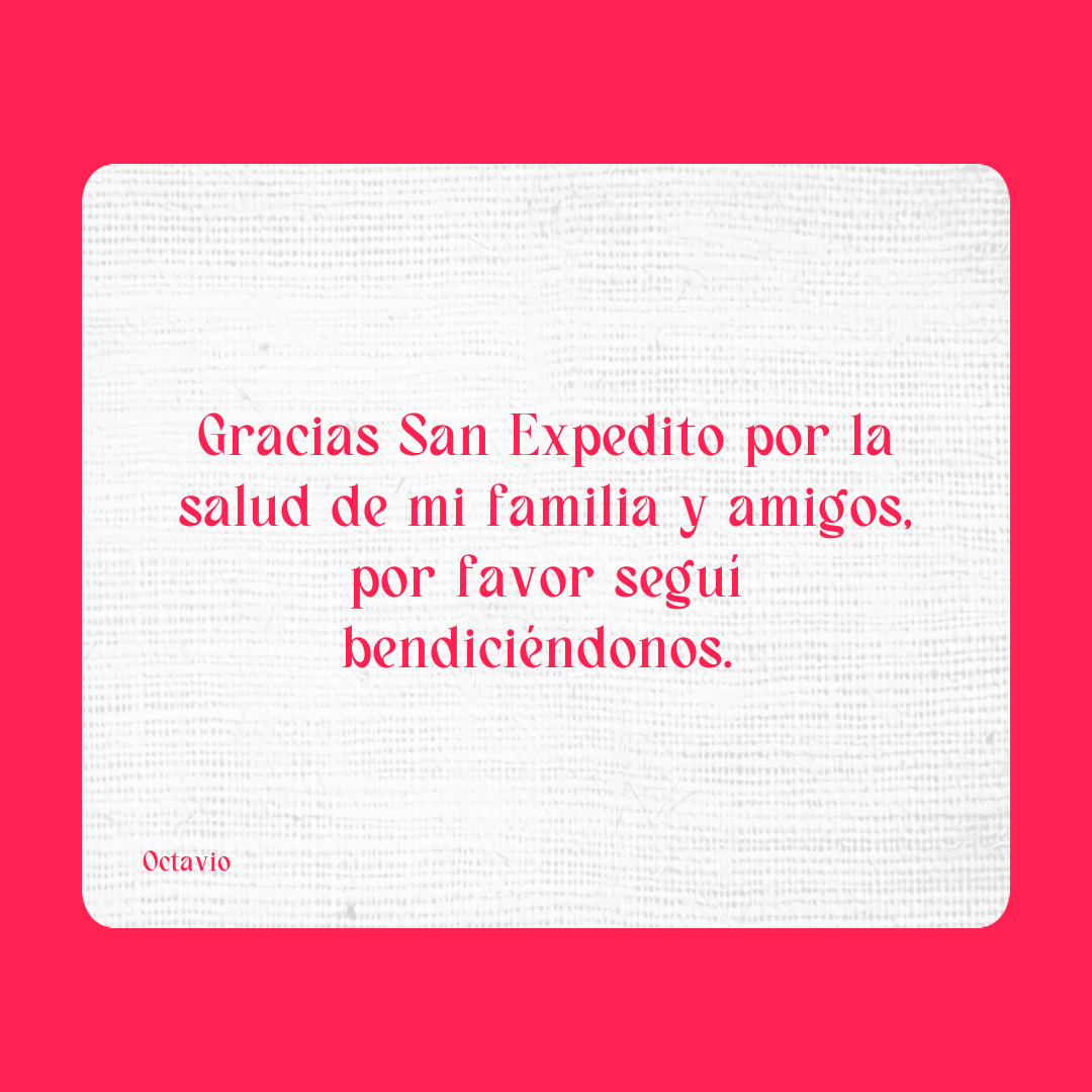 Agradecimiento a San Expedito