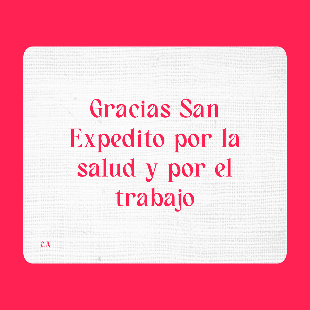 Agradecimiento a San Expedito