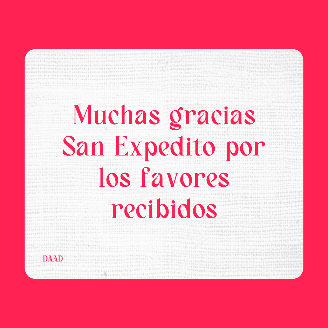 Agradecimiento a San Expedito